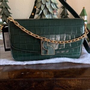 Kate Spade Dakota Elegant Green Croc-Embossed Bag NWT